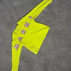 Marni Neon Green Top with Pink Lettering